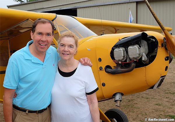 Mom and I at Bayport with Piper Cub, 