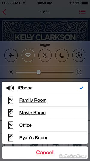 iOS 7 speaker selector
