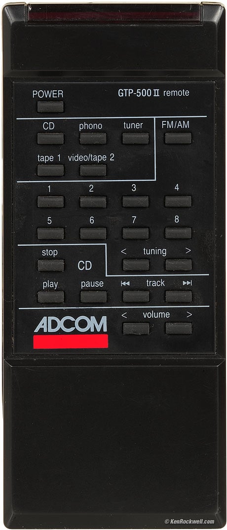 ADCOM GTP-500 II Remote Control
