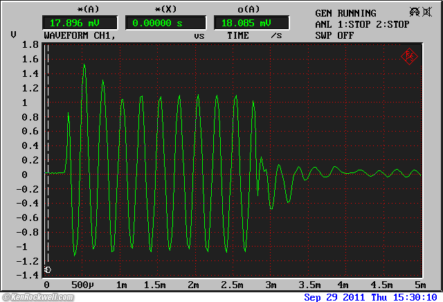 Response to 4 kHz 10-Cycle Tone Burst, ADS L400