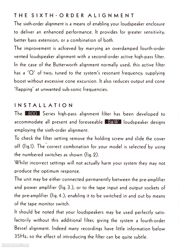 B&W Matrix 800 Series Variable Alignment Filter Instructions, Page 2