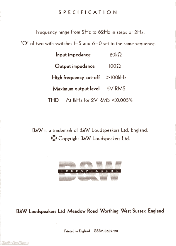 B&W Matrix 800 Series Variable Alignment Filter Instructions, Page 6