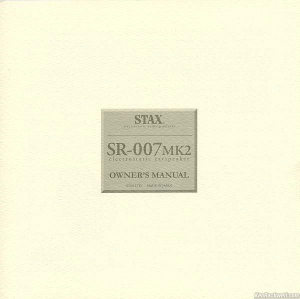 STAX Omega II SR-007 Users Manual