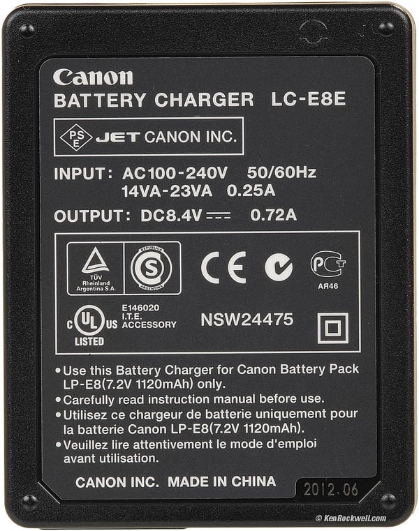 Canon LC-E8E Charger