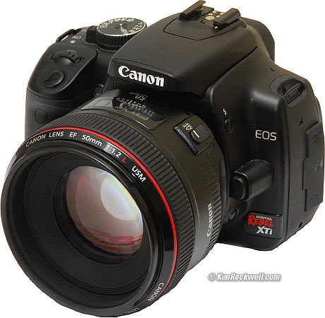 canon rebel xti body. Canon Rebel XTi with huge 50mm