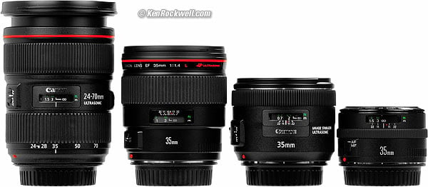 Canon 35mm lenses compared