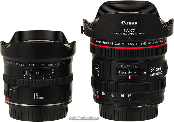 Canon 15mm and 8-15mm Fisheyes compared