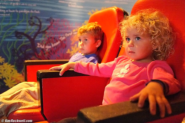 Katie and Ryan enthralled by the Legoland Sealife movie