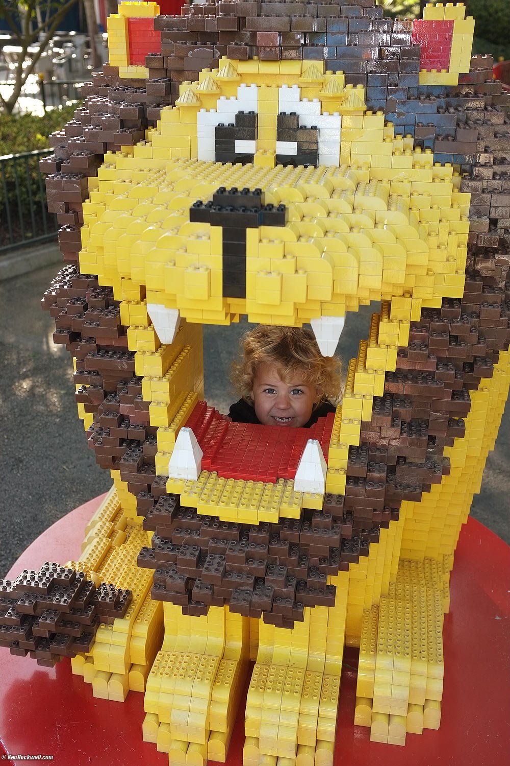 Katie in the lion's mouth