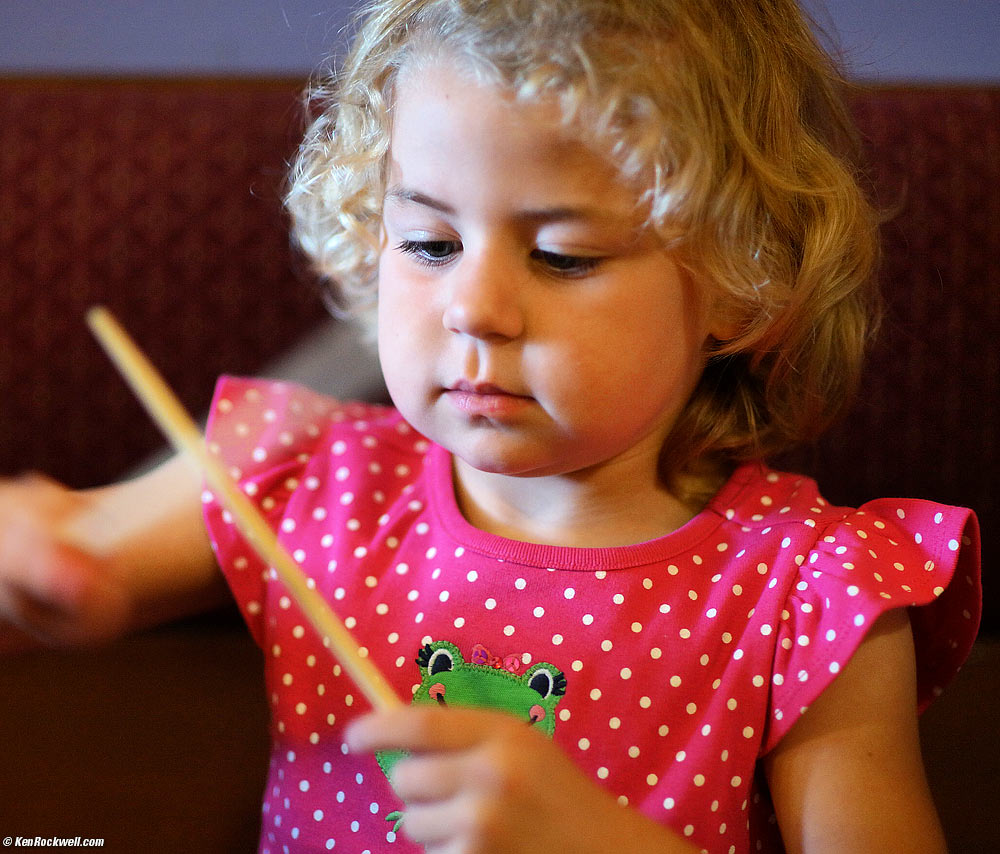 Katie plays with her chopsticks