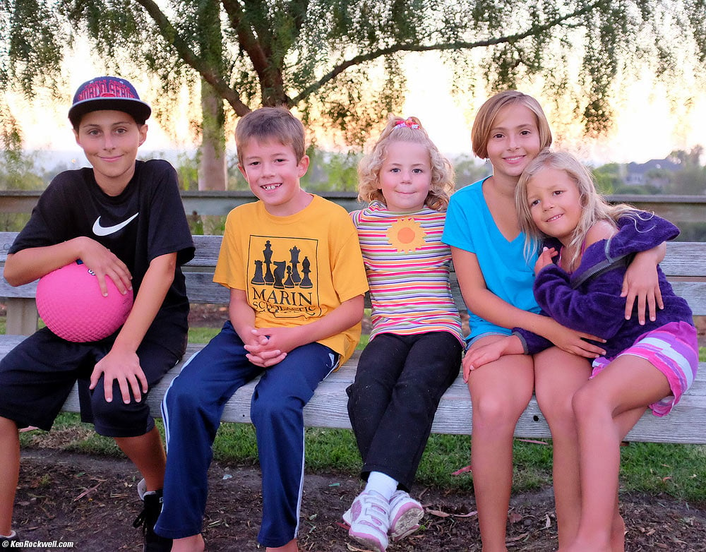 Katie at the park with her new friends