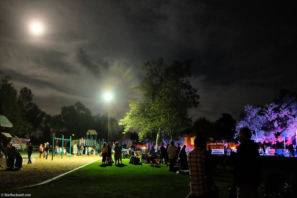 Beatles concert at the park under monlight