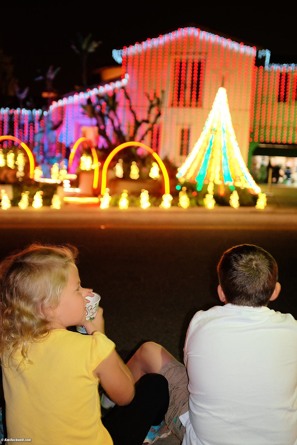 Ryan and Katie at the Christmas House