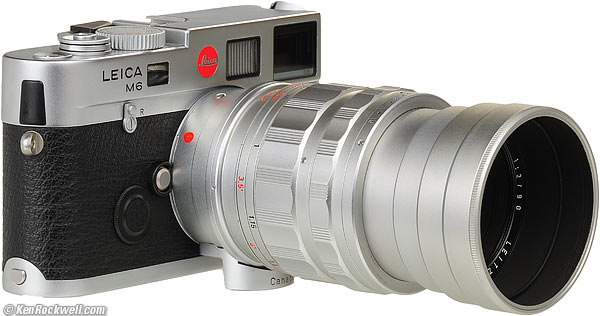 LEICA SUMMICRON 90mm f/2 showing hood