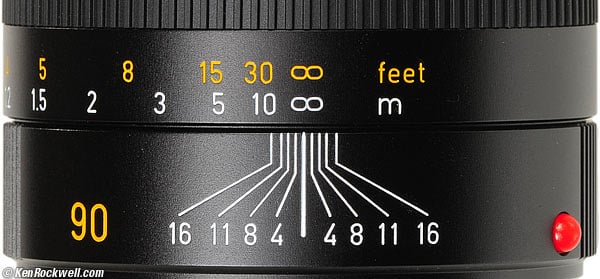 Leica 90mm f/2.5 Summarit-M Focus Scale