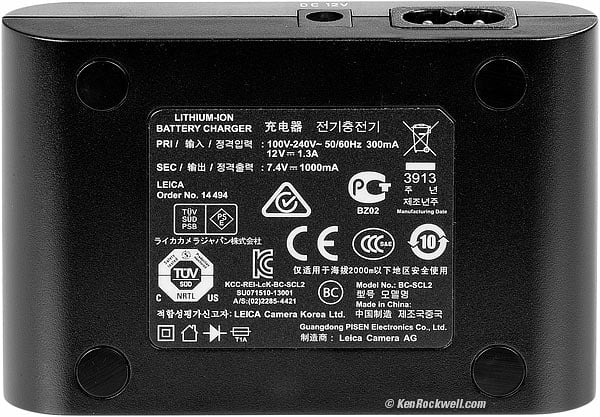 Leica M 240 battery charger