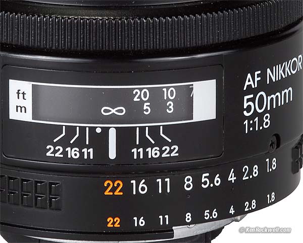Nikon 50mm f/1.8 AF controls