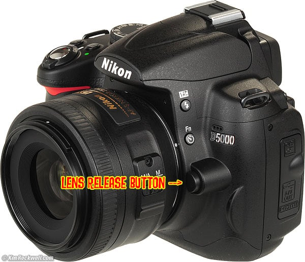 Nikon D5000 lens release