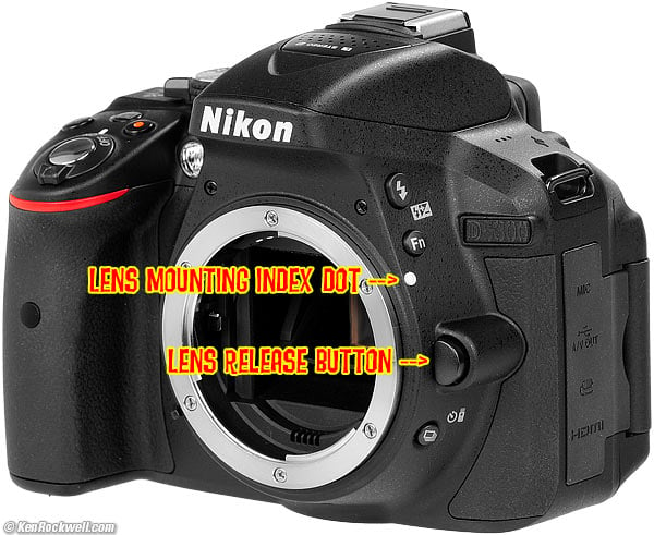 Nikon D5300 Lens Release Button