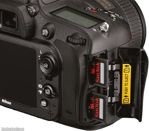 Nikon D600 SD Card slots