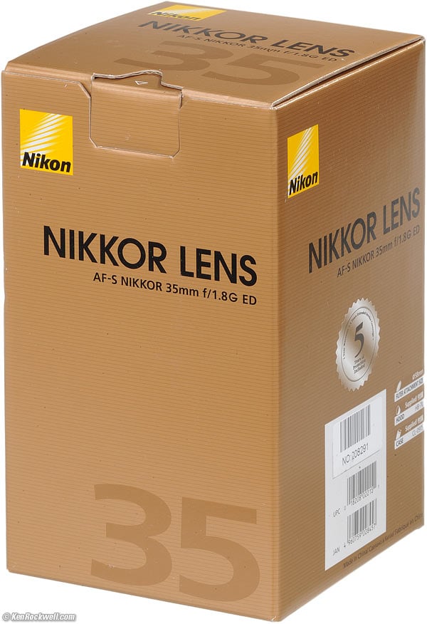 Nikon 35/1.8 FX box
