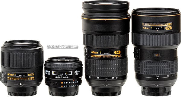 Nikon 35mm lenses compared