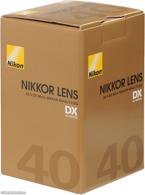Nikon 40mm f/2.8 AFS G DX box