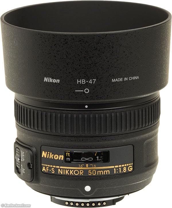 Nikon 50/1.8 G and hood