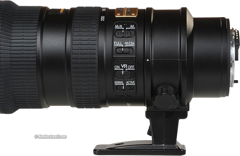 Nikon 70-200mm VR Switches