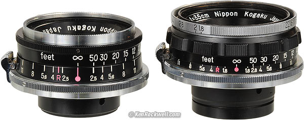 Nikon W-NIKKOR&middot;C 3.5cm f/2.5 and Nikon W-NIKKOR&middot;C 3.5cm f/1.8 compared