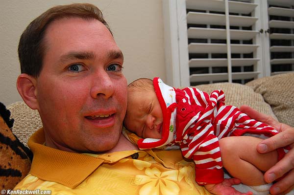 On dad's shoulder
