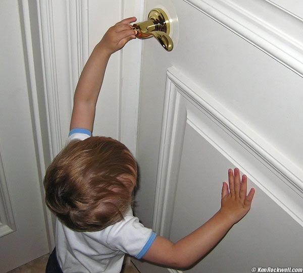 Ryan locking the door