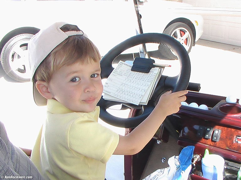 Ryan driving the golf cart