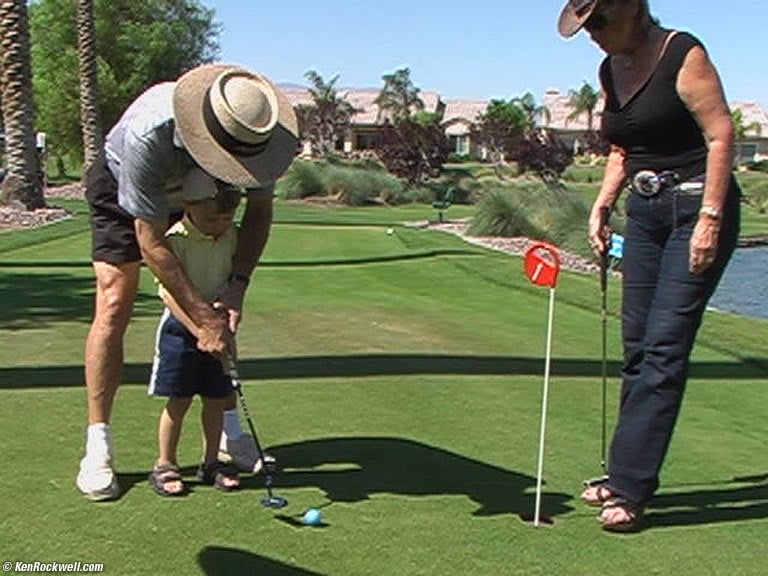 Ryan Golfing with Pops