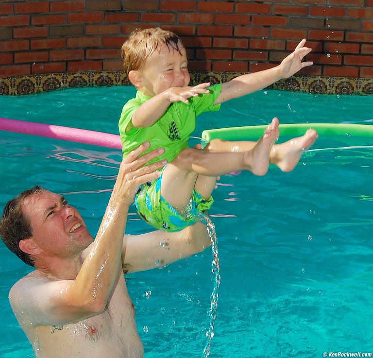 Ryan and dad in pool