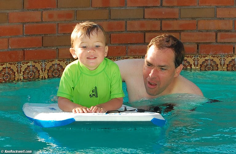 Dad and Ryan on boogie board