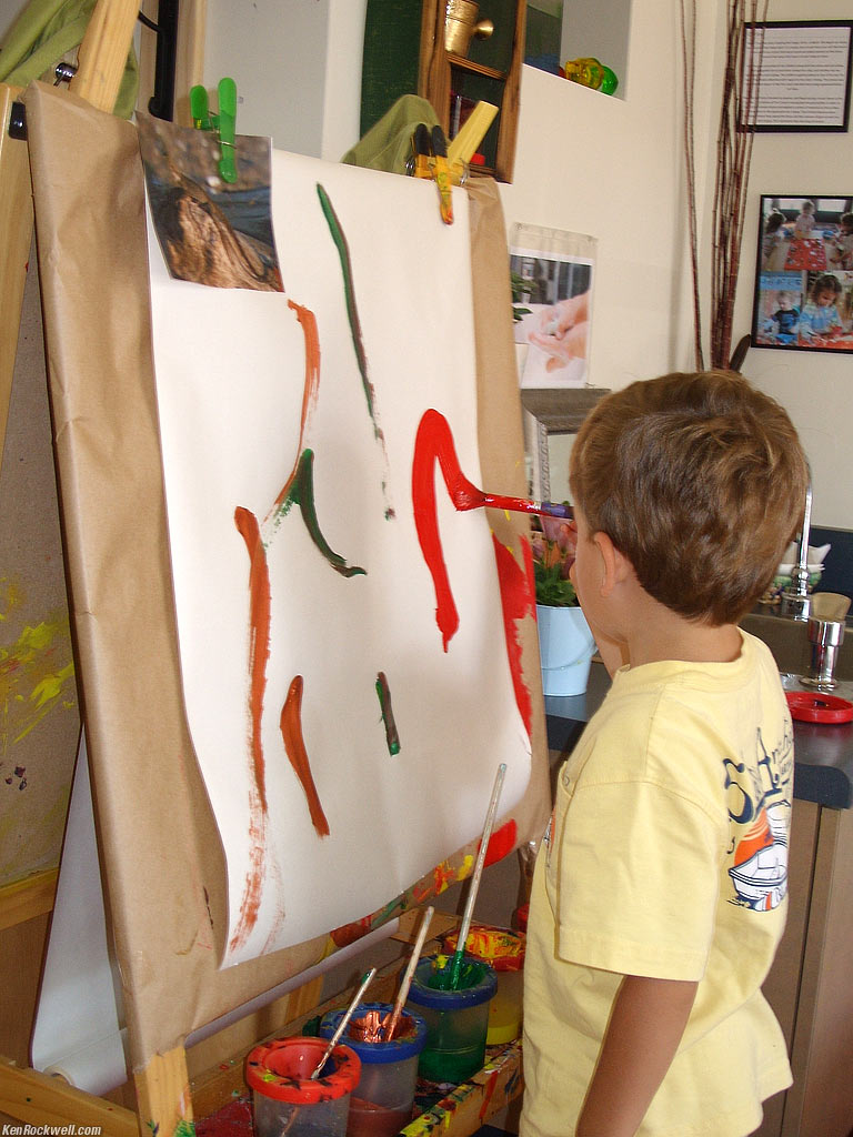 Painting at school