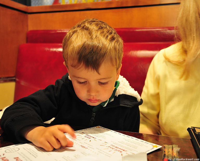 Ryan surveys the menu at Lucille's Bar-B-Que