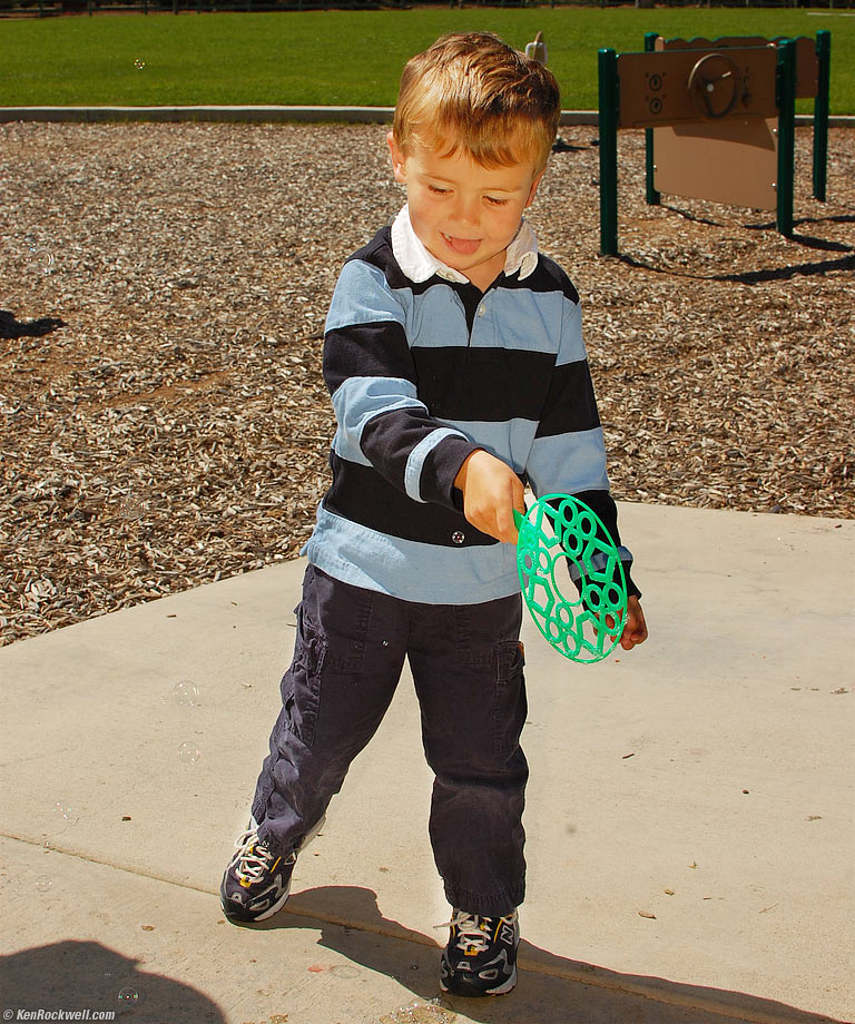 Ryan making bubbles