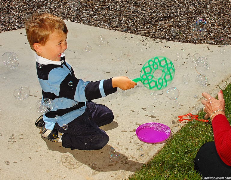 Ryan making bubbles