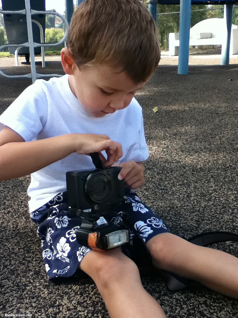 Ryan loads the card in the Nikon P7000. 