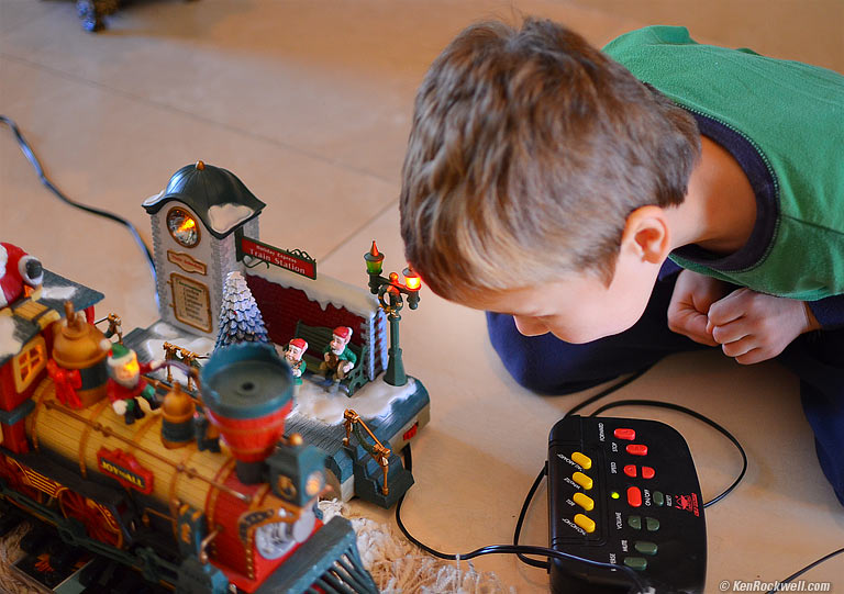 Ryan driving Noni's Christmas Train.