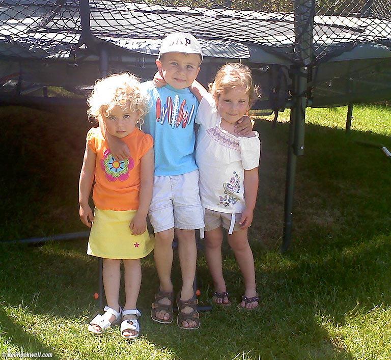 Ryan at the trampoline with Katie and Kate