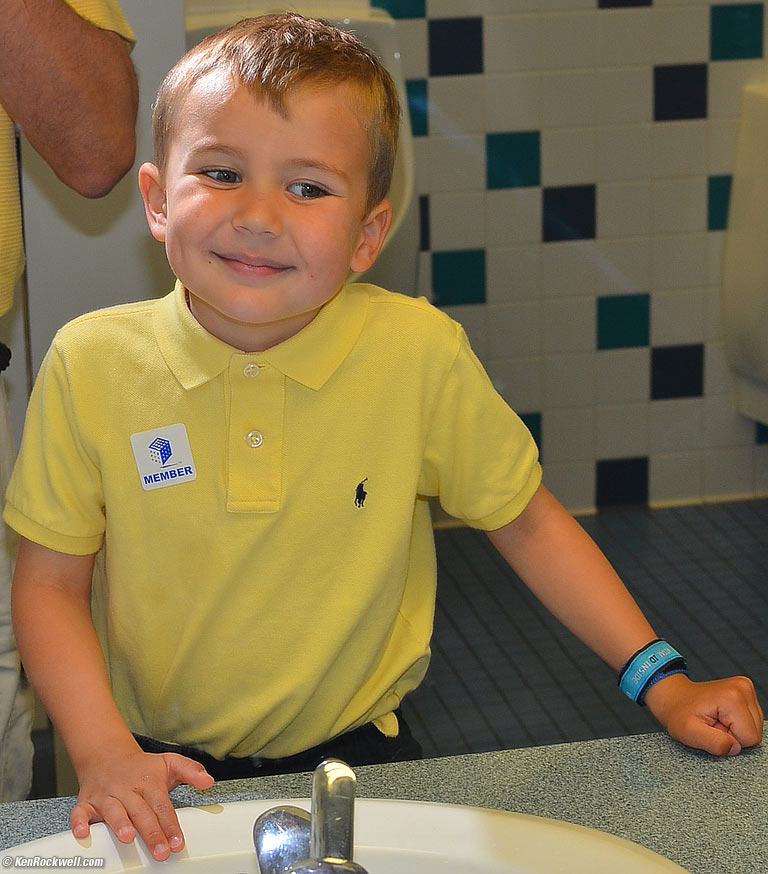 Ryan smiling in the bathroom