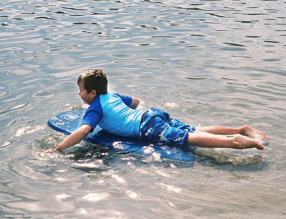 Ryan and his boogie board at Lake Mission Viejo