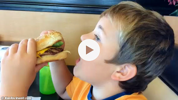 Ryan eating a huge cheesburger! 