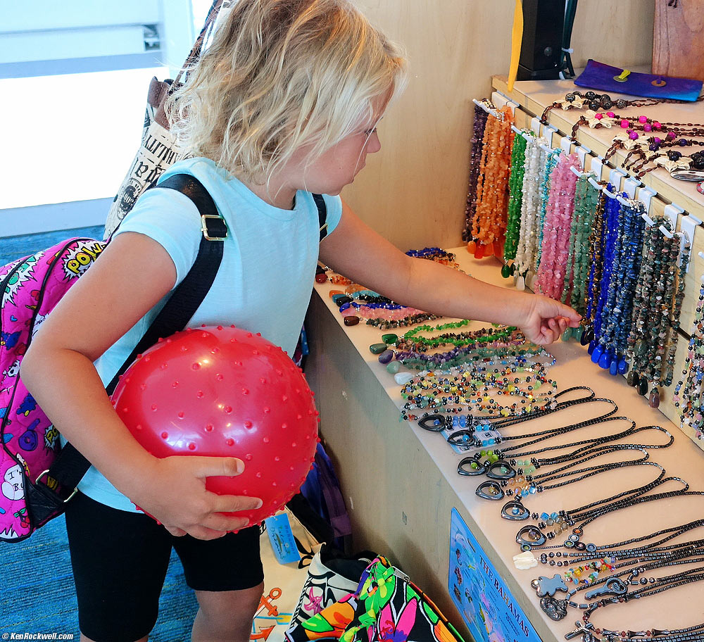 Katie shops for necklaces at the Nassau, Bahamas airport (NAS)