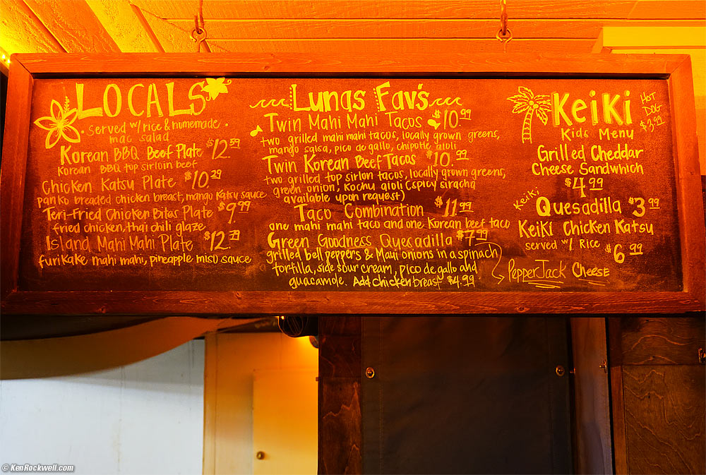Luna Cafe menu, Lahaina