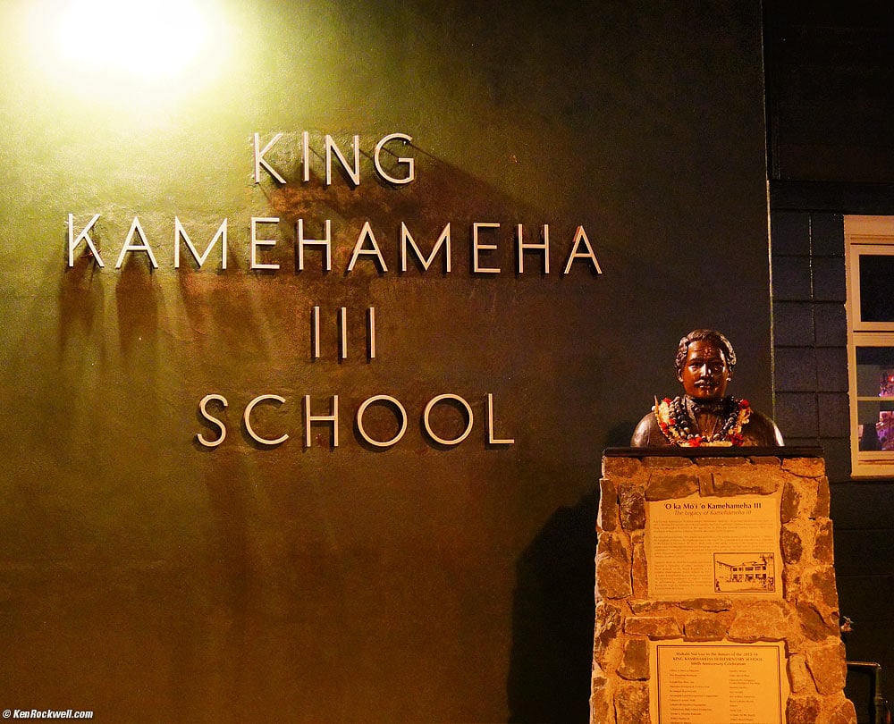 King Kamehameha III School at night, Lahaina