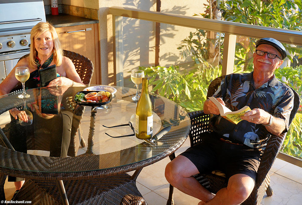 Noni and Pops on the lanai at wine time